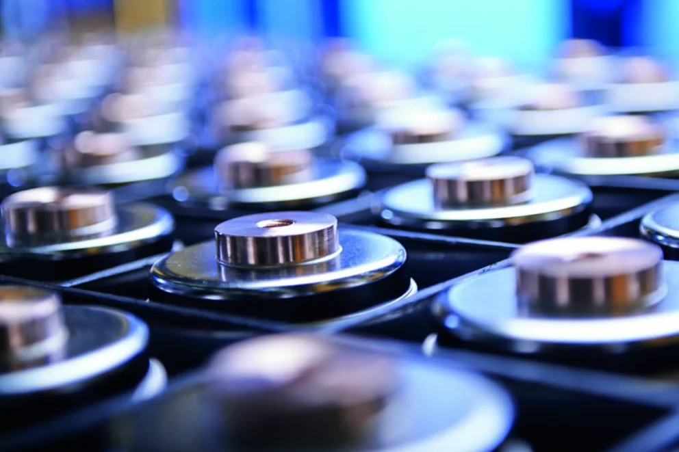 Close-up of several vacuum interrupters.