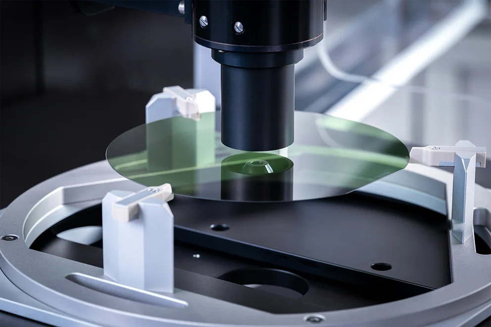 Inspection of a silicon carbide wafer.
