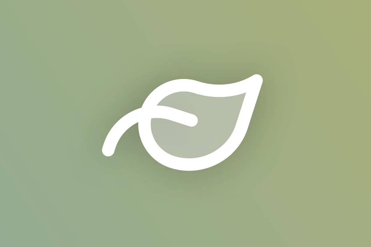  Leaf icon on a green background.