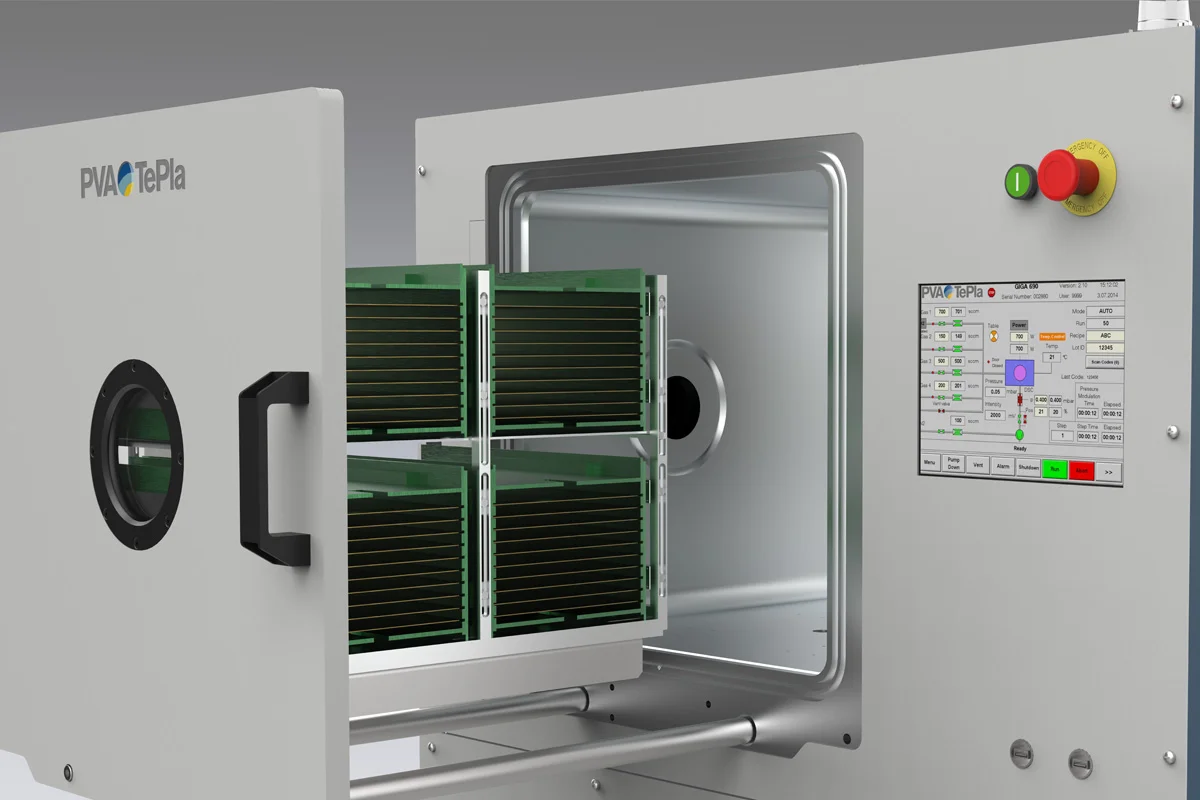 GIGA 690 plasma system with open batch process chamber and high-capacity substrate loading