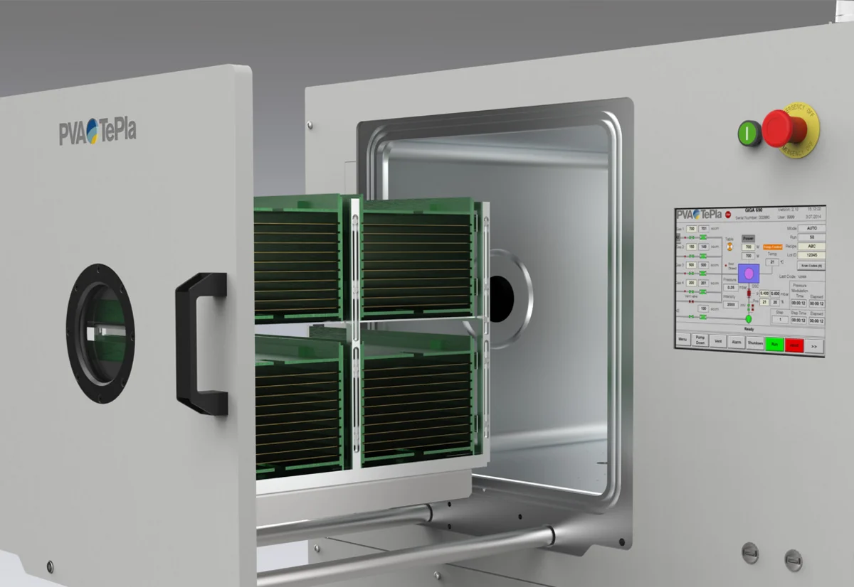 GIGA 690 plasma system with open batch process chamber and high-capacity substrate loading