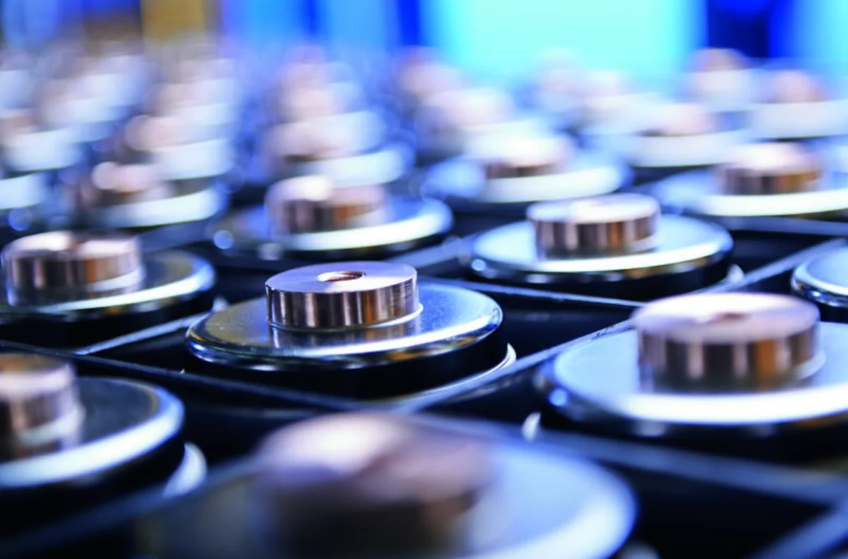 Close-up of several vacuum interrupters.