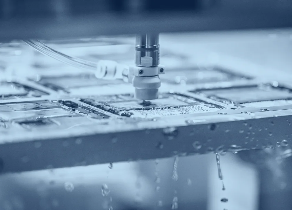  machining process with a high‑precision tool operating on a material surface